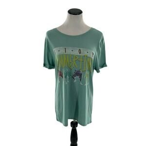 Lyric Culture T-Shirt Women's Size XL Hammer Time Graphic Tee Cuffed Sleeves Top